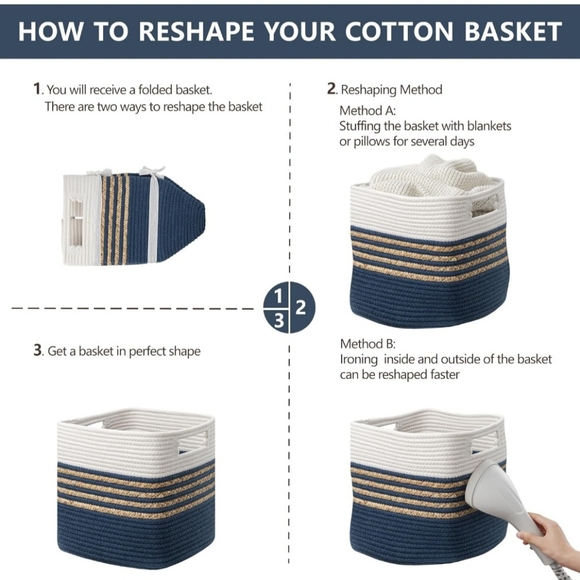 UBBCARE Set of 3 Storage Cubes 11" X 11" X 10.5", Storage Bins - Picture 4 of 12